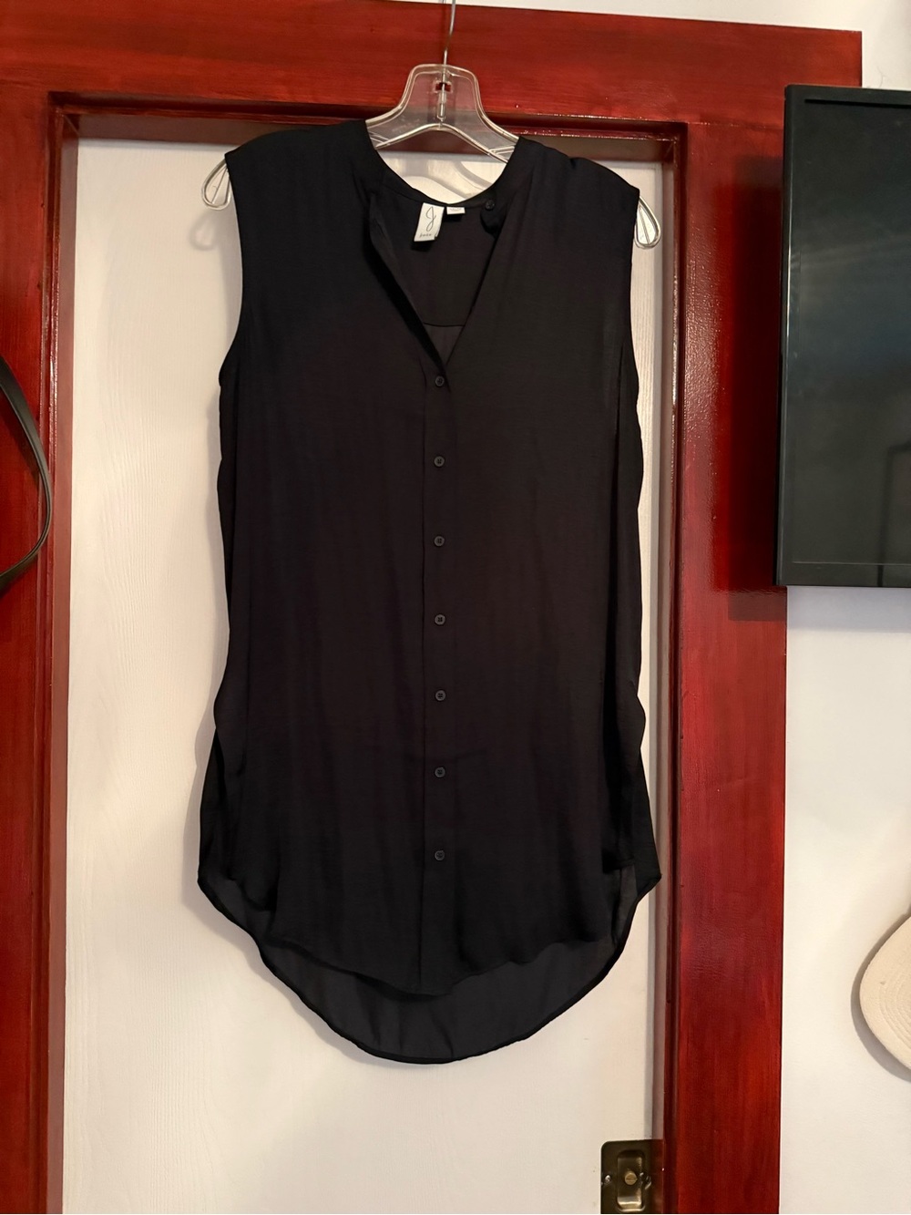 Joie Black Sleeveless Button-Front Tunic Top